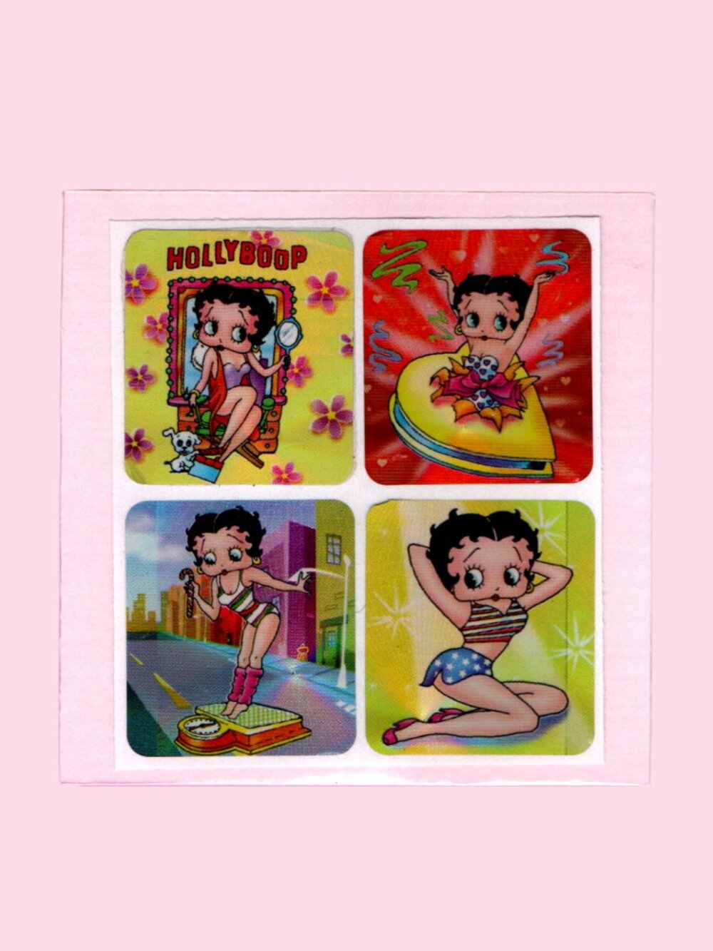 Lisa Frank x Betty Boop 4 Square 1.25" Vintage Stickers